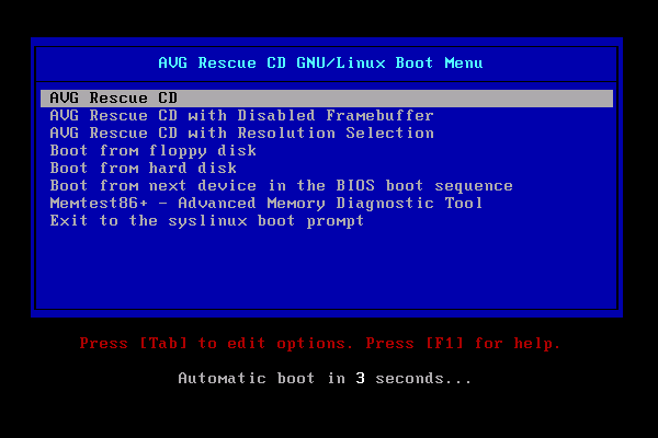 AVG Rescue CD Tool