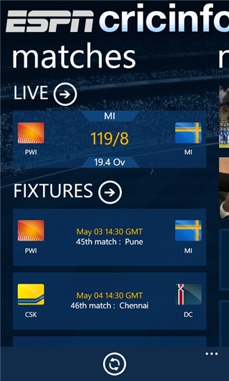 ESPNcricinfo Smart Phone App ESPNcricinfo Smart Phone App