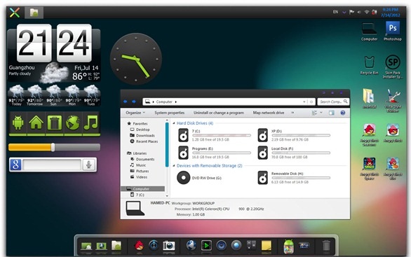 Change Windows 7 Into Android Jelly Bean 4.2 Like Look